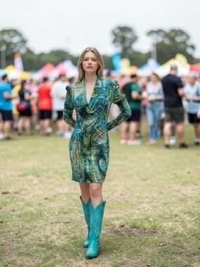 Vintage Venus Peacock Print Stretch Dress